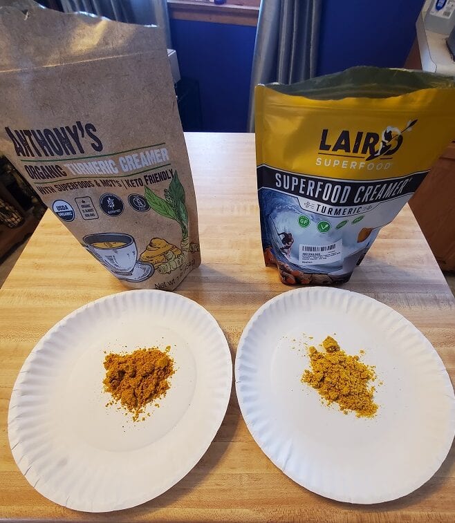 laird turmeric anthony's turmeric creamer side by side