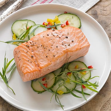 wild king salmon on plate cooked