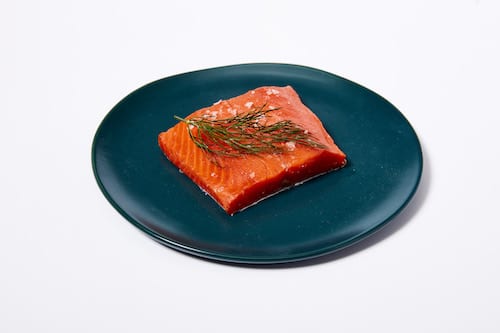 pink salmon on plate